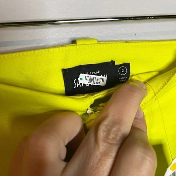 NWT Kate Spade Saturday Modern Easy Pants in Chartreuse - Picture 4 of 6
